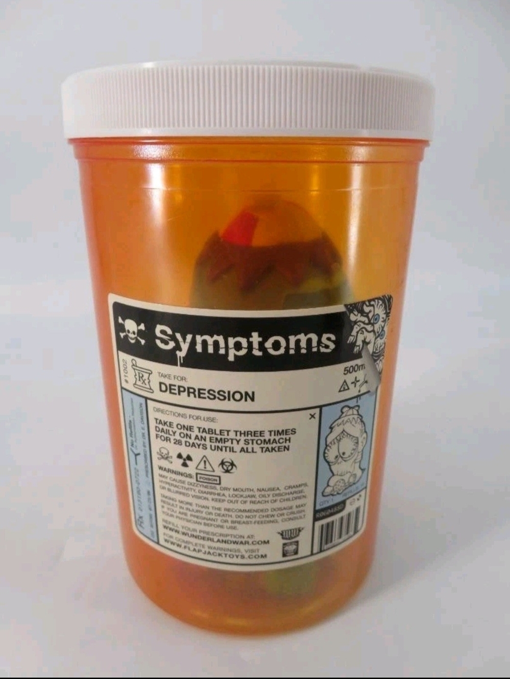 2006 Flapjack Toys Symptoms "Depression" Vinyl Figure Wunderland War W/bottle